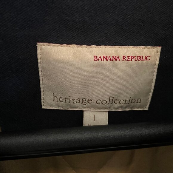 Banana Republic Heritage Men's Pea Coat, Navy, Size L - Picture 4 of 6